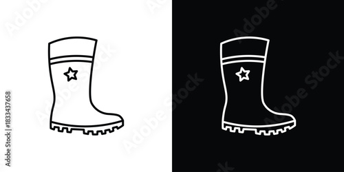 Rubber Boots icons isolated outline vector icon with editable stroke