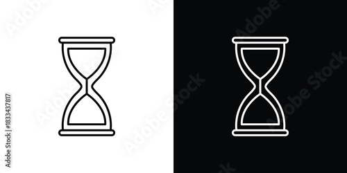 Sand clock icons isolated outline vector icon with editable stroke