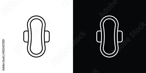 Sanitary pad icons isolated outline vector icon with editable stroke