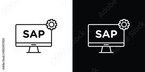 SAP icons isolated outline vector icon with editable stroke