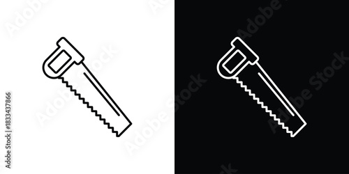 Saw icons isolated outline vector icon with editable stroke