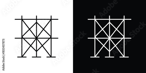 Scaffolding icons isolated outline vector icon with editable stroke