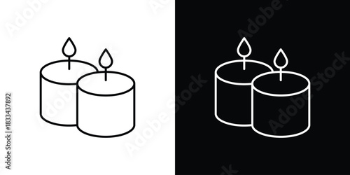 Scented Candle icons isolated outline vector icon with editable stroke