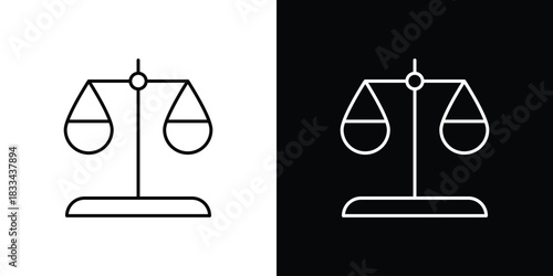 Scale icons isolated outline vector icon with editable stroke