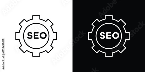 SEO icons isolated outline vector icon with editable stroke