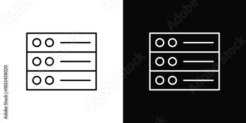 Server icons isolated outline vector icon with editable stroke