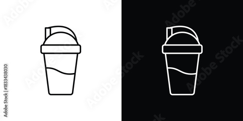 Shaker cup icons isolated outline vector icon with editable stroke