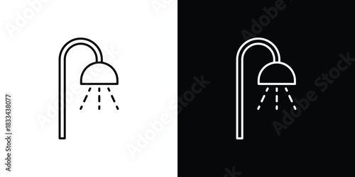 Shower icons isolated outline vector icon with editable stroke