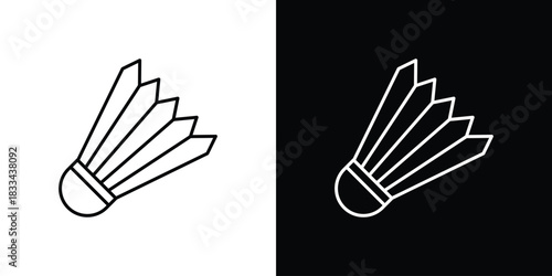 Shuttlecock icons isolated outline vector icon with editable stroke