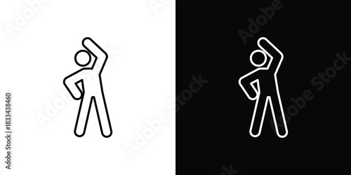 Stretching icons isolated outline vector icon with editable stroke