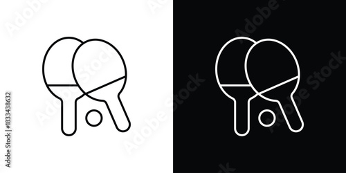 Table tennis icons isolated outline vector icon with editable stroke