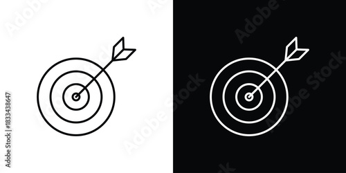 Target icons isolated outline vector icon with editable stroke