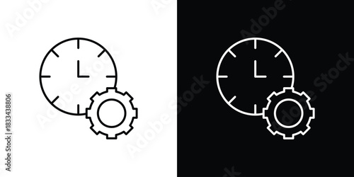 Time management icons isolated outline vector icon with editable stroke