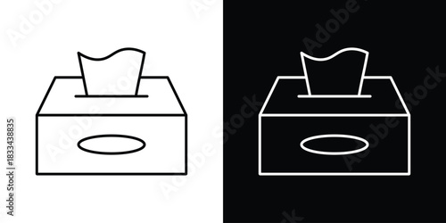 Tissue box icons isolated outline vector icon with editable stroke