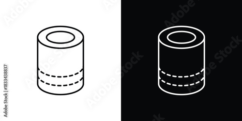 Tin can icons isolated outline vector icon with editable stroke
