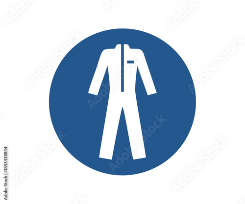 ISO 7010 M010 Wear protective clothing sign. Obligation sign pictogram vector design and illustration.

