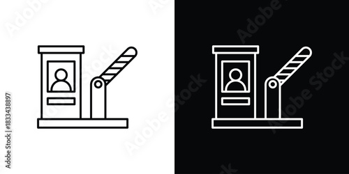 Toll plaza icons isolated outline vector icon with editable stroke