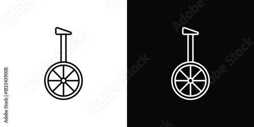 Unicycle icons isolated outline vector icon with editable stroke
