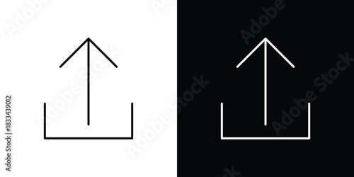 Upload icons isolated outline vector icon with editable stroke