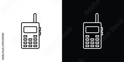Walkie talkie icons isolated outline vector icon with editable stroke