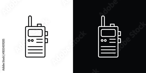 Walkie talkie icons isolated outline vector icon with editable stroke