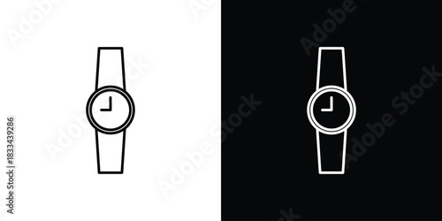 Watch icons isolated outline vector icon with editable stroke