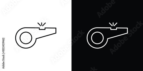 Whistle icons isolated outline vector icon with editable stroke