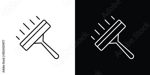 Window squeegee icons isolated outline vector icon with editable stroke