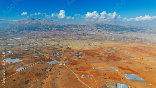 The vast agricultural lands of the Elmalı District of Antalya, the earth, the earth's crust