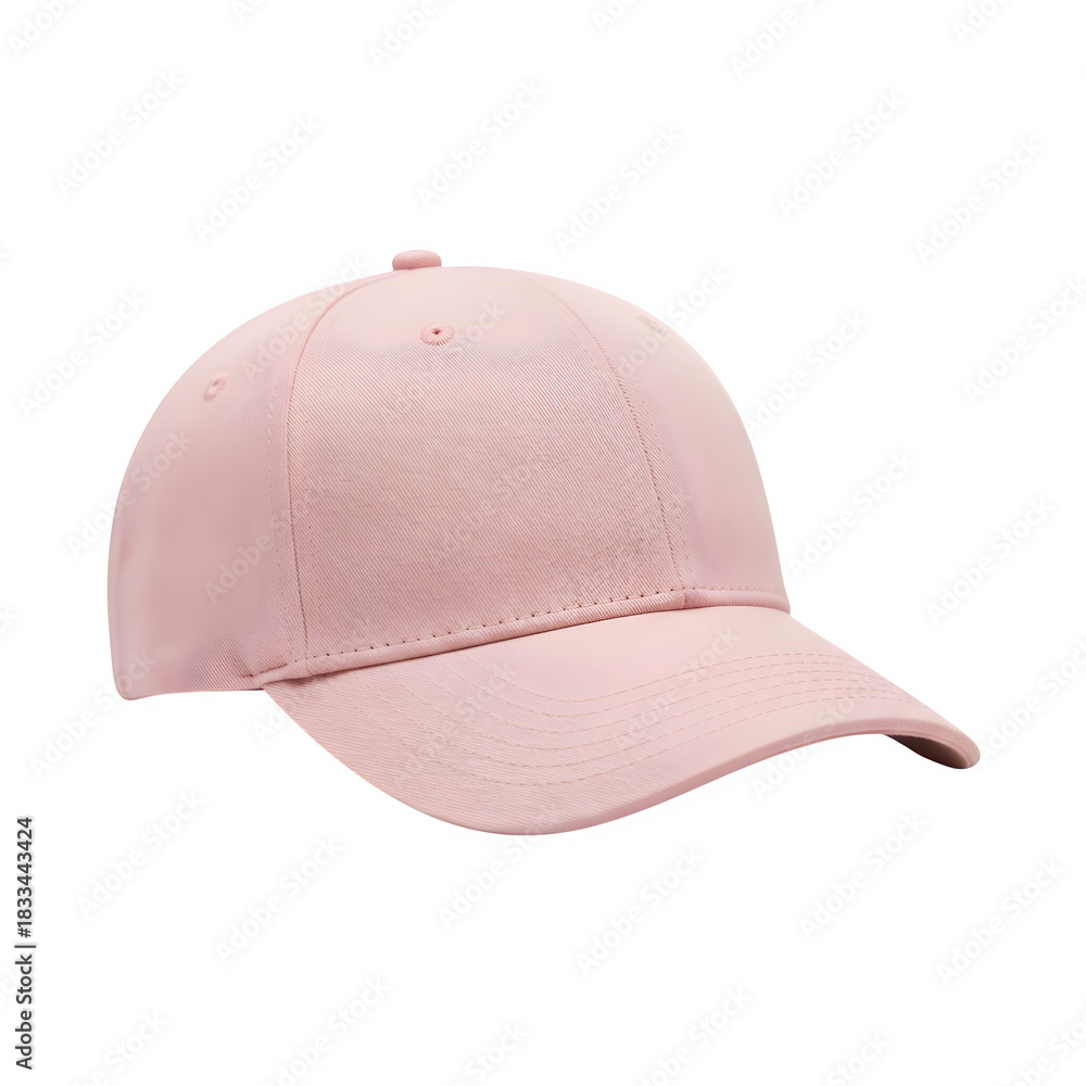 Fototapeta premium Professionally photographed light pink baseball cap, isolated for clear product display