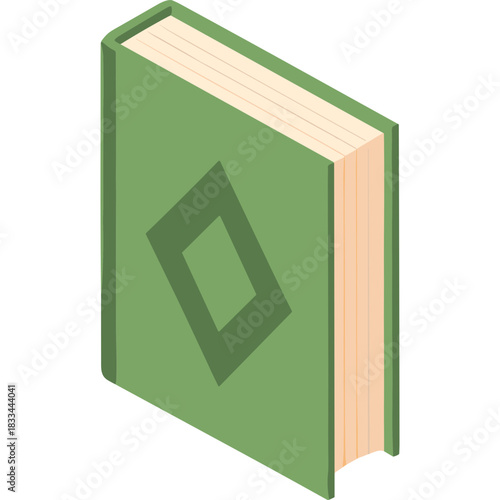 A Closed Green Hardcover Book With A Geometric Diamond Symbol On Its Cover And Cream Colored Pages