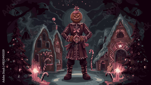 Dark Fantasy, Evil Christmas Vector Illustration
