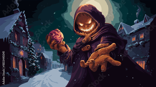 Dark Fantasy, Evil Christmas Vector Illustration