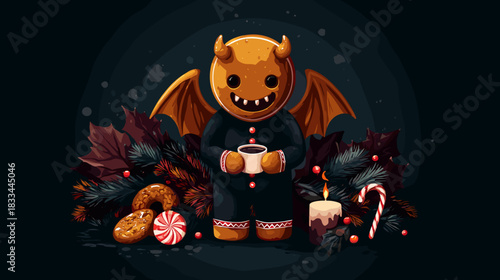 Dark Fantasy, Evil Christmas Vector Illustration