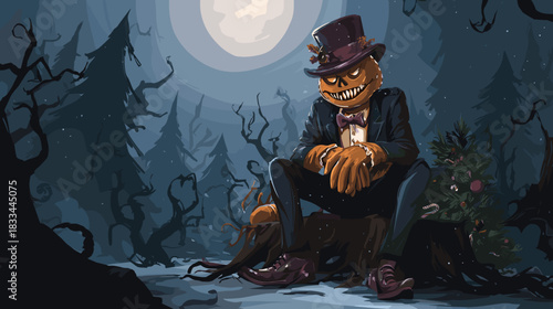 Dark Fantasy, Evil Christmas Vector Illustration