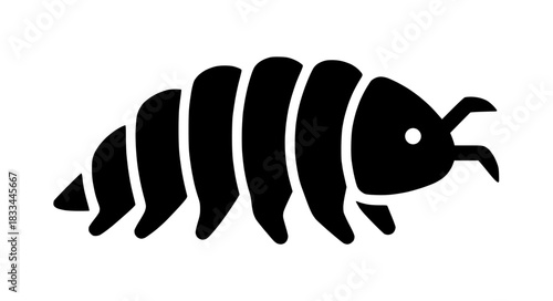 Stylized Vector Image of a tardigrade Insect in Black and White