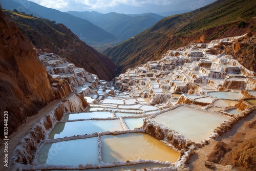 Wallpaper Mural Salt Pans in the Andes Mountains Torontodigital.ca