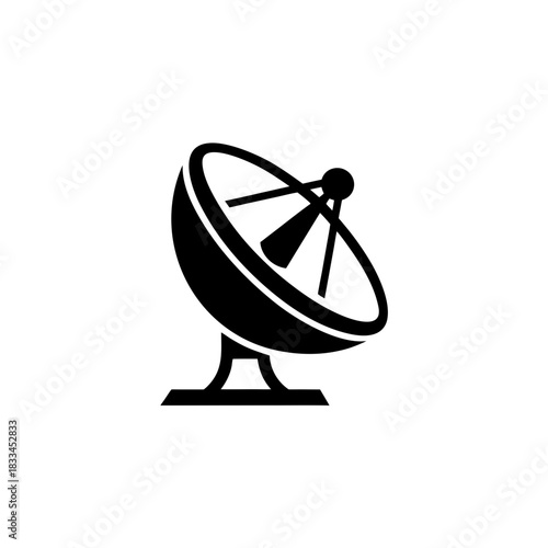Illustration of a satellite antenna on transparent background silhouette