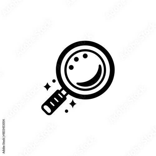 Illustration of a magnifying glass on transparent background silhouette