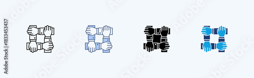 Team Building Multiple Icon Illustration Vector