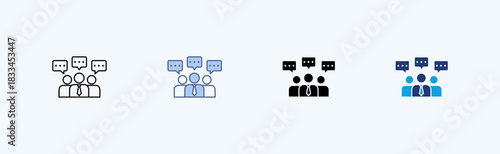 Discussion Multiple Icon Illustration Vector