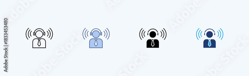 Listening Multiple Icon Illustration Vector