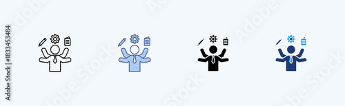 Multitasking Multiple Icon Illustration Vector