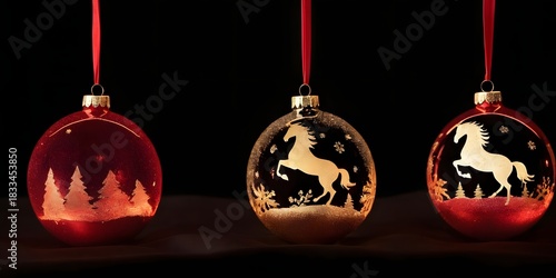 Red, gold and copper Christmas background, ideal for posters and holiday cards