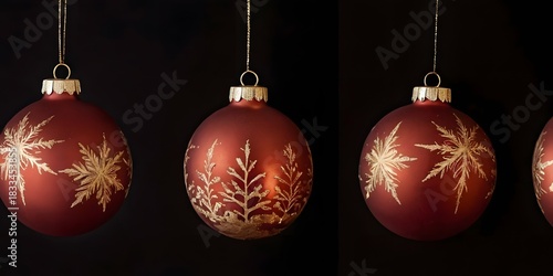 Red, gold and copper Christmas background, ideal for posters and holiday cards