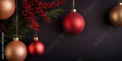 Red, gold and copper Christmas background, ideal for posters and holiday cards