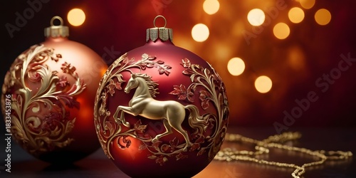 Red, gold and copper Christmas background, ideal for posters and holiday cards