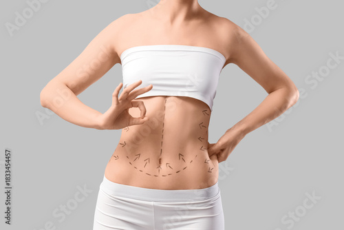 Young woman in underwear wi...