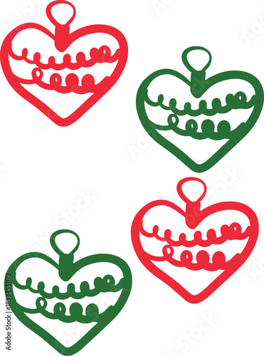 Christmas Ornament Line Art Sketch, Minimal Hand Drawn Holiday Decoration, New Year Bauble Illustration	