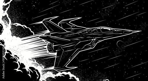 Sleek Fighter Jet in Dynamic Motion.